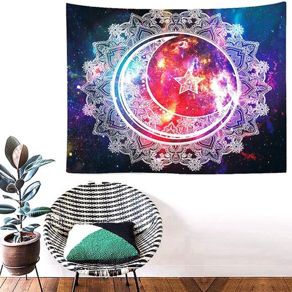 Large Celestial Wall Hanging Tapestry Art Decoration Living Room Picnic Mat - Picture 2 of 5